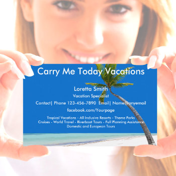 Travel Vacation Specialist Business Card by Luckyturtle at Zazzle