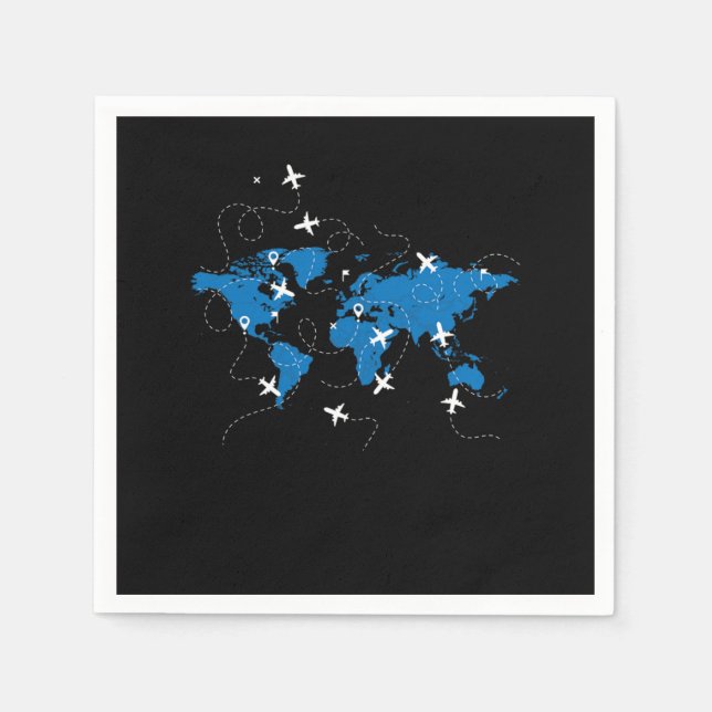 Travel Vintage Aircraft Flyer Gift Napkins (Front)