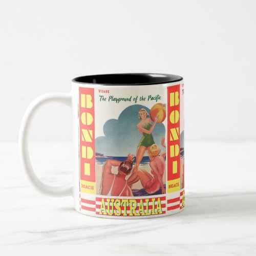 Travel  Vintage Australia Bondi Beach Two_Tone Coffee Mug