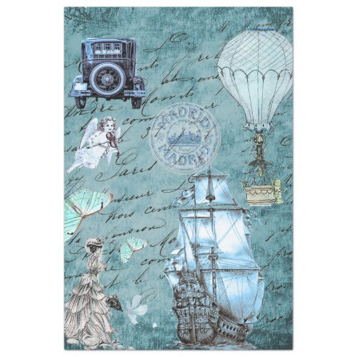 Travel Vintage Decoupage 20 x 30 Tissue Paper
