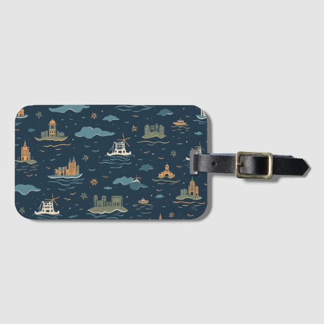 Travel Vintage Design Luggage Tags (Front Horizontal)