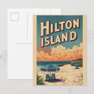 Travel vintage Hilton Head Island lighthouse gifts Postcard