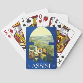 Travel Vintage Poster Assisi Italy Poker Cards