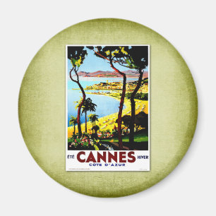 Travel Vintage Poster Cannes France Magnet