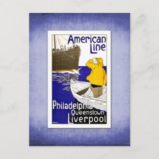 Travel Vintage Poster Ship Travel Postcard