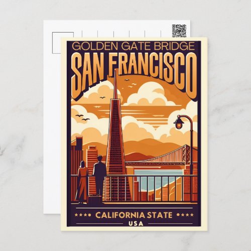 Travel Vintage San Francisco CA couple gifts Postcard