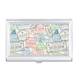 Travel Visa Stamp Business Card Case
