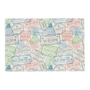 Travel Visa Stamp Placemat