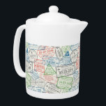 Travel Visa Stamp Teapot<br><div class="desc">Travel Visa Stamp</div>