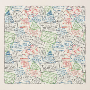 Travel Visa Stamps Scarf