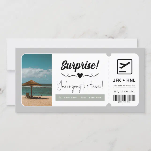 Travel Voucher Gift Certificate Surprise Vacation Zazzle