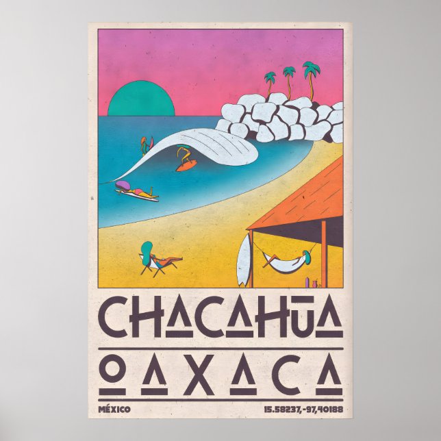 Travel Wall Art Chacahua Surf Scene - Oaxaca (Front)