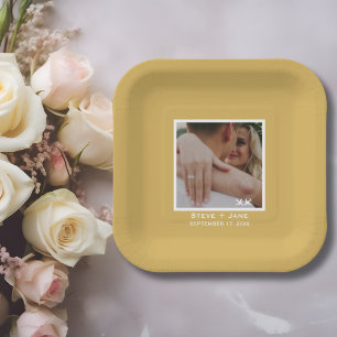 Travel Wedding Airplane Heart Modern Aviation Paper Plates