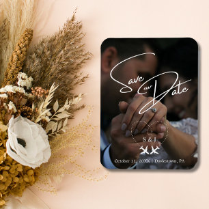 Travel Wedding Airplane Heart Modern Save The Date Magnet