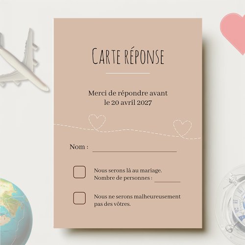 Travel Wedding Answer Card