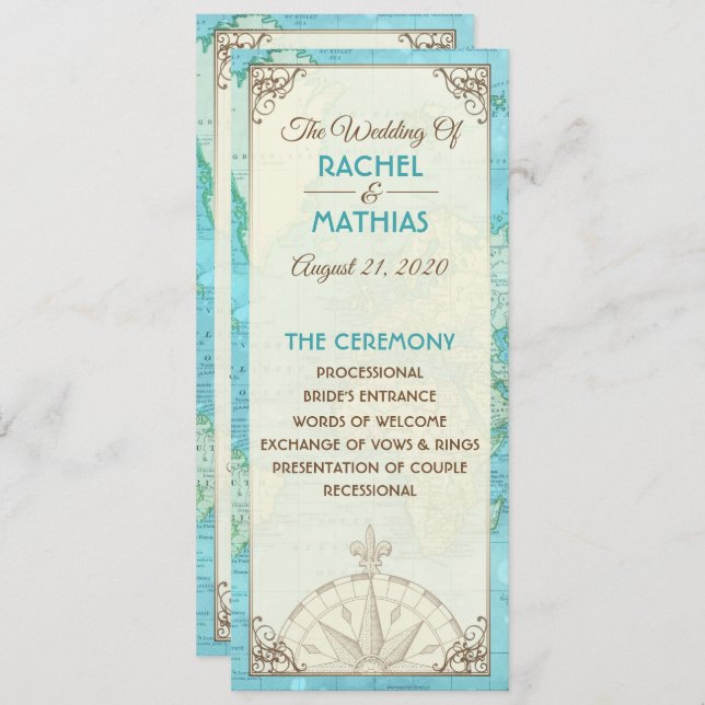 Travel Wedding Program (Front/Back)