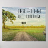 Travel Well Buddha Quote Poster