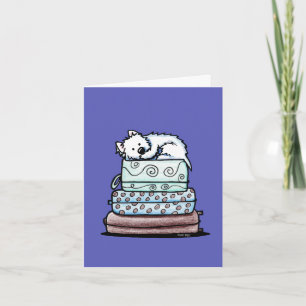 Travel Westie Dog KiniArt Passport Holder Letterpress Thank You Card