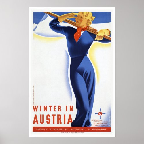 Travel Winter in Austria Ski Sports Poster