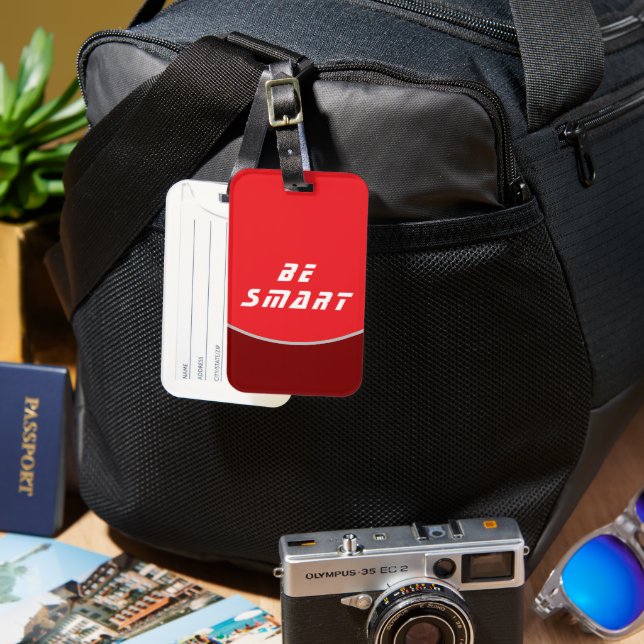 Travel Wise with Be SMART Tag Design (Front & Back)