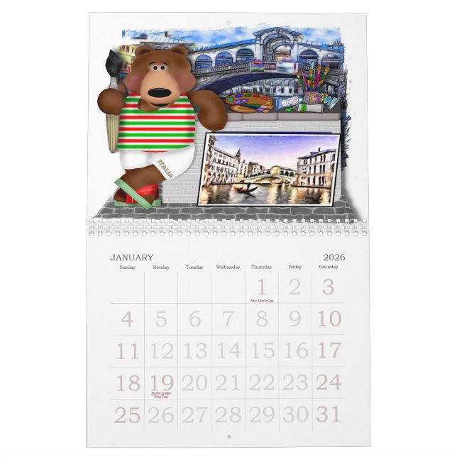 Travel With Bruno Marrone Calendar (Jan 2026)