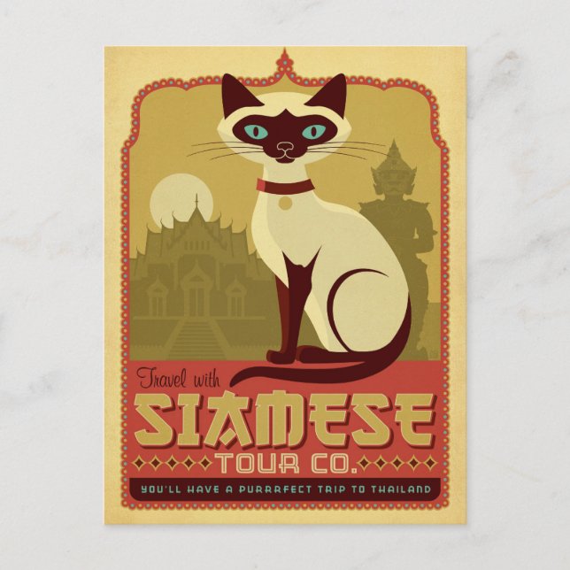 Travel with Siamese Tour Co. Postcard (Front)