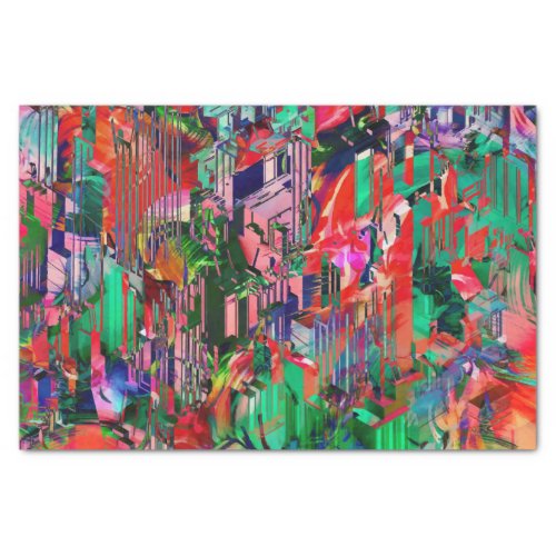 Travel World Abstract City Building Skyline Tissue Paper
