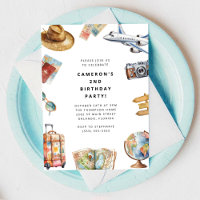 Travel World Birthday Invitation