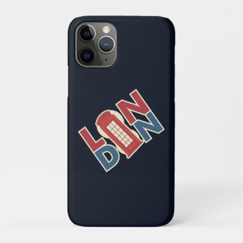 Travel World Cities London Blue Red Phone Box iPhone 11 Pro Case