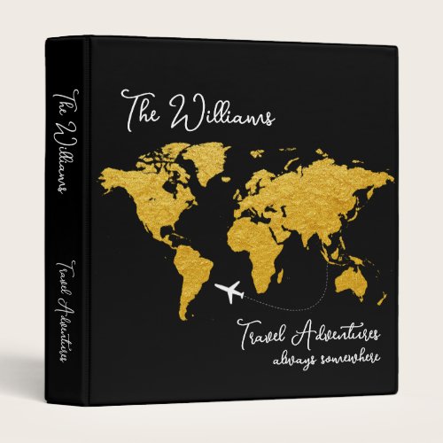 Travel World Map black 3 ring binder Travel World Map black 3 ring binder