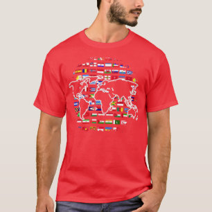 Travel World Map Traveler International World Fla T-Shirt