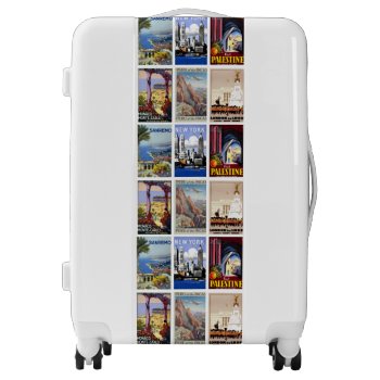 Travel World Vintage Poster Collage Trendy Cities Luggage by mensgifts at Zazzle