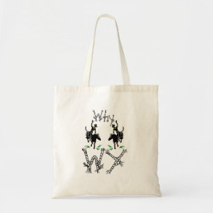 Travel Wyoming "Why WY" cowboy state souvenir gift Tote Bag