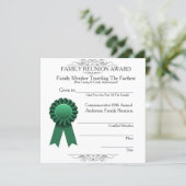 Traveled Farthest Family Reunion Awards Template | Zazzle