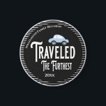 Traveled The Furthest Car Reunion Award Magnet<br><div class="desc">Have fun at your next reunion by presenting this prize for the one who traveled the furthest to reach your reunion event. Modern design with typography and a car. Add your event name and the year of the event to create a keepsake memento that the prize winner can proudly display....</div>