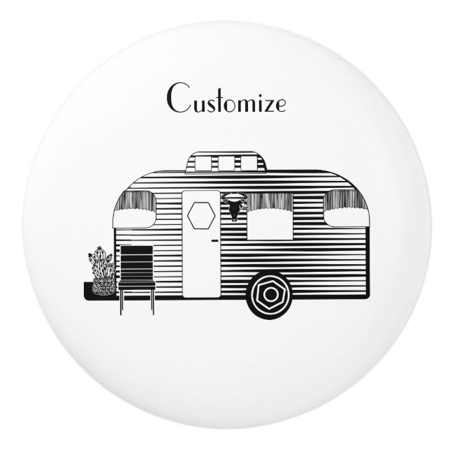 Traveler Camper Caravan Thunder_Cove Ceramic Knob (Front)