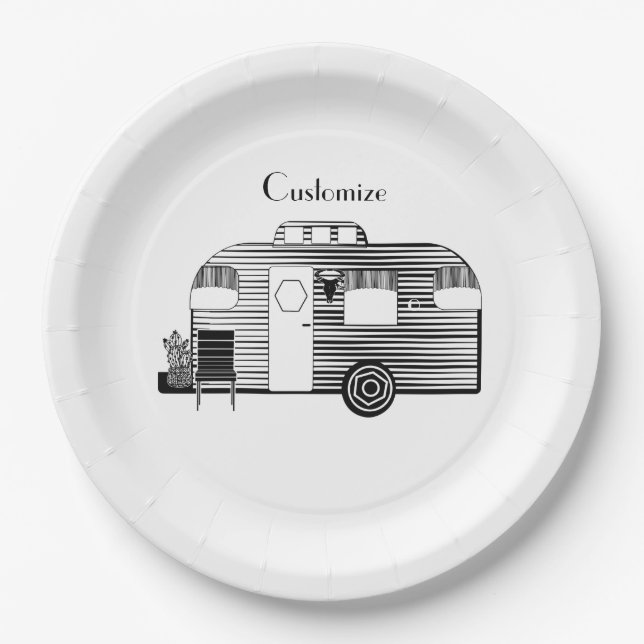 Traveler Camper Caravan Thunder_Cove  Paper Plates (Front)
