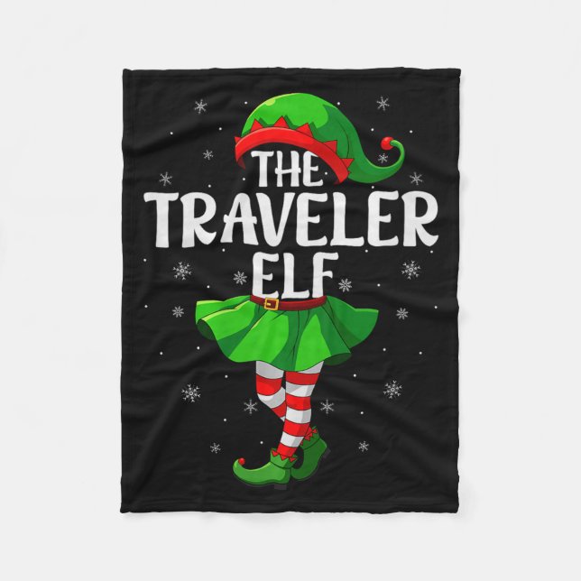 Traveler Elf Christmas Girls Women Elf Squad Xmas  Fleece Blanket (Front)
