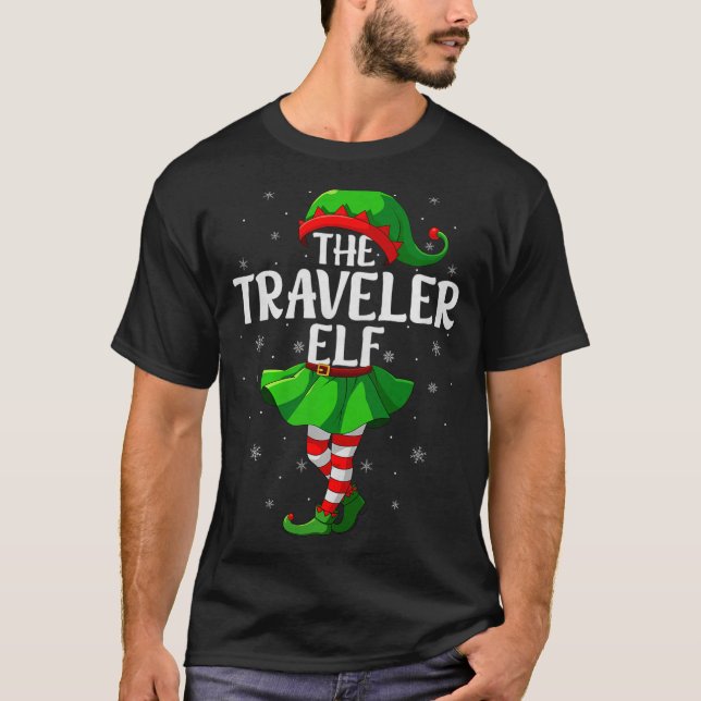 Traveler Elf Christmas Girls Women Elf Squad Xmas  T-Shirt (Front)