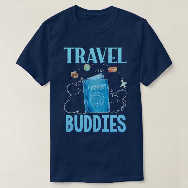Traveler Flight Travel Buddies T-Shirt (Design Front)