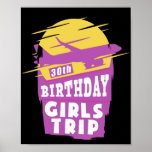Traveler Flight Vacation 30Th Birthday Girls Trip Poster<br><div class="desc">This funny matching vacation apparel design reads 30th birthday girls trip. The design features a Airplane. It was created with love and youll see a retro.</div>