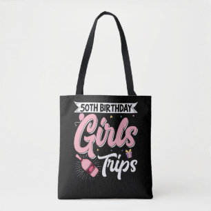 Traveler Flight Vacation 50Th Birthday Girls Trips Tote Bag