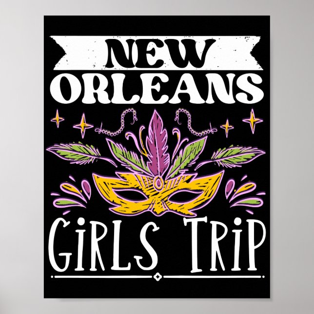 Traveler Flight Vacation New Orleans Girls Trip Poster (Front)