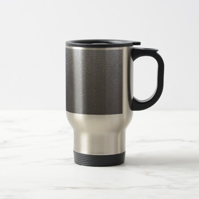 Traveler Mug Silver Sparkle Leather look finish (Right)
