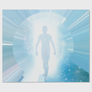 Traveler through space and time wrapping paper