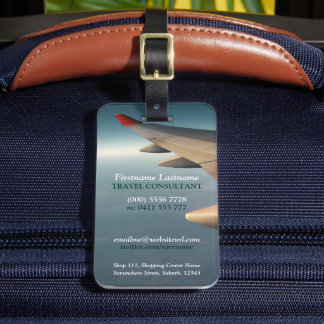 Traveler Travel Consultant Plane Wing Luggage Tag