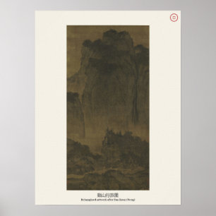 Travelers Among Mountains and Streams - Fan Kuan Poster