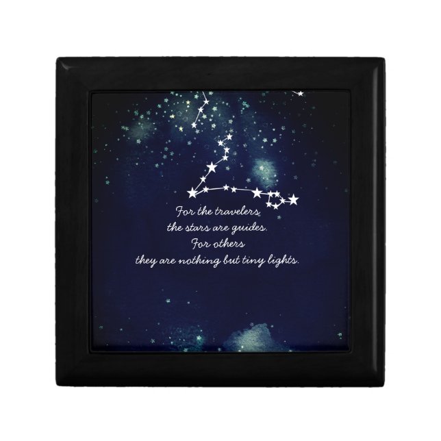 Travelers and Stars  - Wooden Jewelry Keepsake Box (Front)