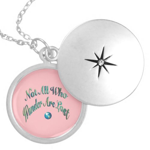 Travelers Motto Locket Necklace