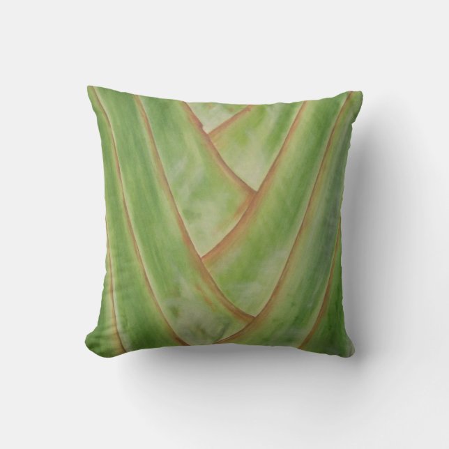 Travelers Palm Throw Pillow (Front)